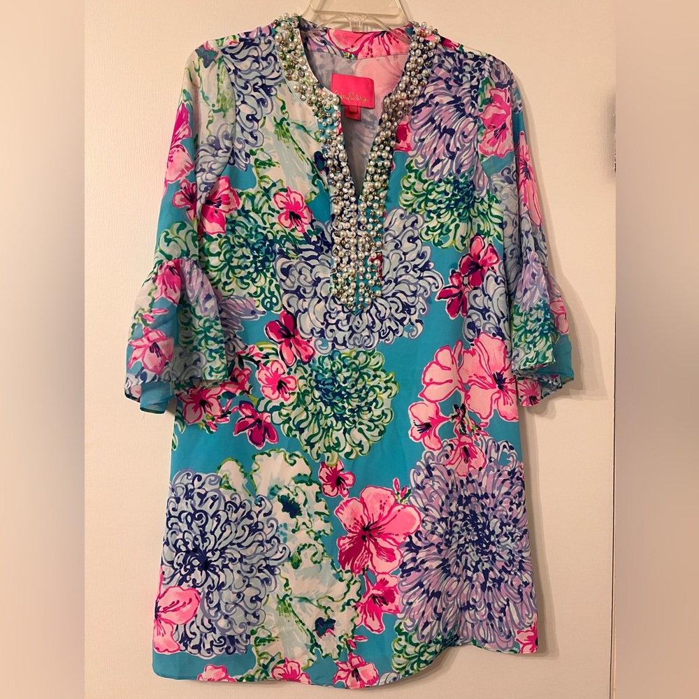 LILLY PULITZER ELENOR SILK EMBELLISHED DRESS ✨